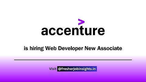 Web Developer Job Opening at Accenture | Mumbai | 0–2 Years Exp | 4–7 LPA | In-Office