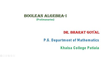 Boolean Algebra-I, Discrete Mathematics, Under Graduate Level