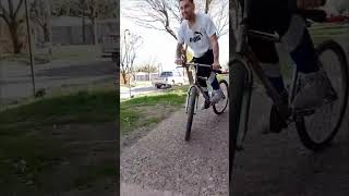 Man Performs Bicycle Stunts and Breaks Fork