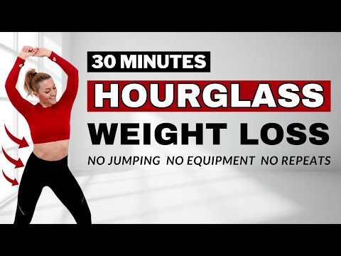 30 Min HOURGLASS WORKOUT SLIM WAIST THIGH No Jumping AB LEG Workout ALL STANDING NO REPEAT 