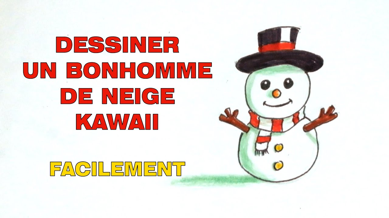 comment dessiner un bonhomme de neige kawaii - YouTube