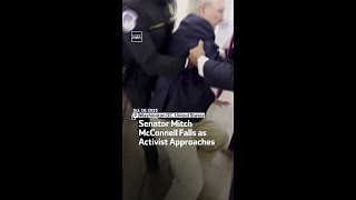 Senator Mitch McConnell Falls as Activist Approaches