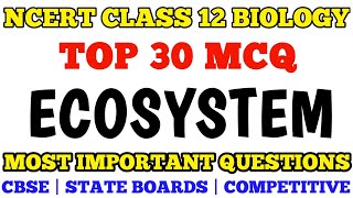 Best MCQ Class 12 Ecosystem | Biology Important MCQ for all Boards &amp; Competitive Exams