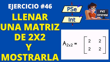 Pseint-46-Llenar una matriz de 2x2 y mostrarla-Matrices-#fvzsystem #fvz_system