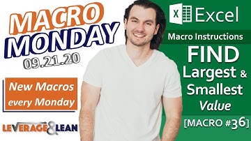 Macro Instructions | Excel Find Largest and Smallest Value [Macro #36] | Macro Monday 09.21.20