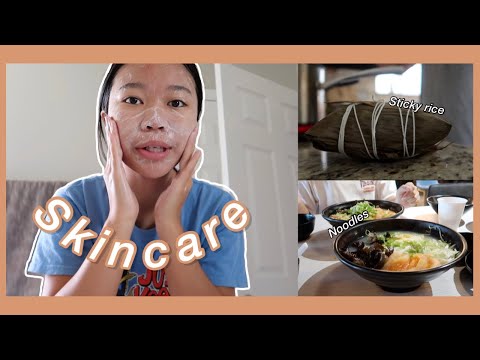 VLOG: comeback from my break, doing my skincare, chores, & food :)
