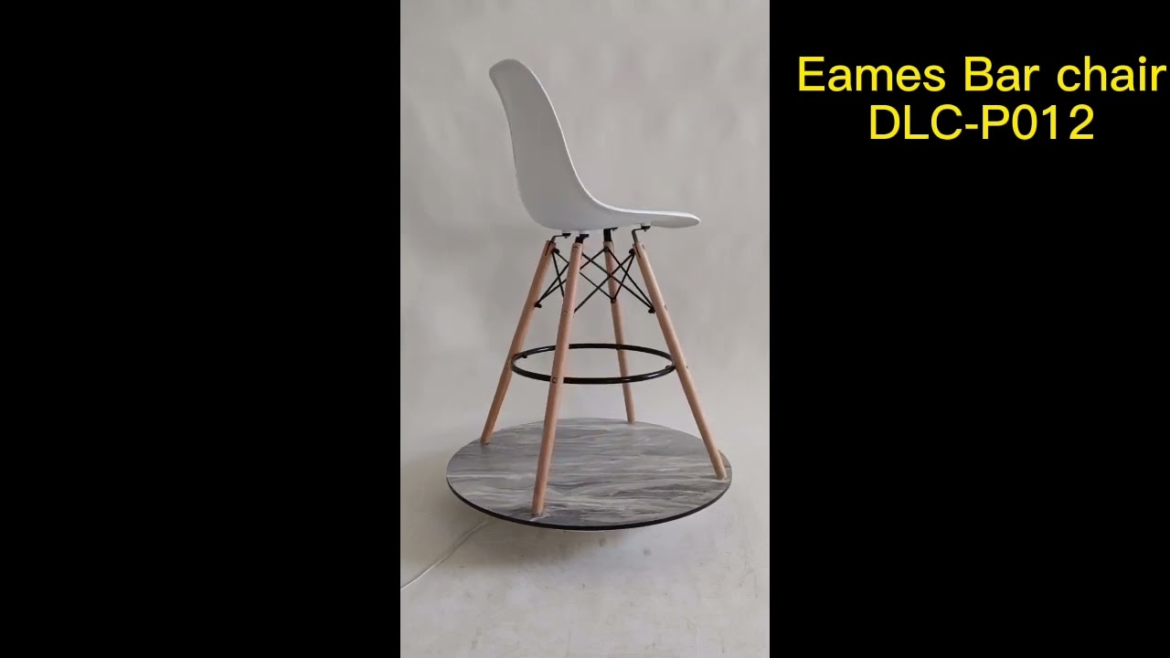 Hot Selling Home Furniture Plastic Bar Chair Classic Design  Bar Stool High Chair With Eam Legs