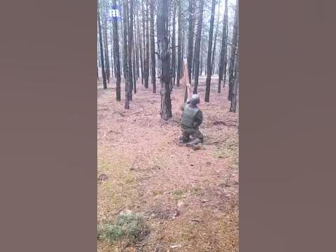 Russian soldier hits mine with stick and nearly gets his head blown off