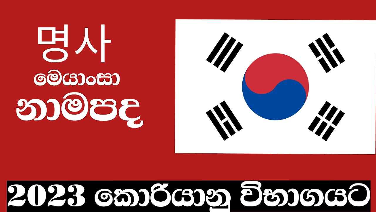 2023 කොරියානු විභාගයට වැදගත් නාමපද l korean exam l korean sihinaya