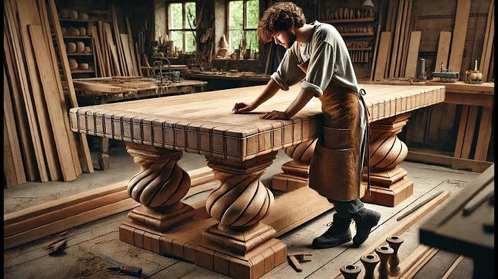Young Carpenter & His Masterpiece Dining Table from Raw Wood Blocks | An Inspiring Creative Journey
