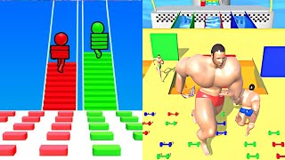 Muscle Race vs Bridge Race  - MAX LEVEL Gameplay Walkthrough (Android,iOS)  NEW UPDATE screenshot 1
