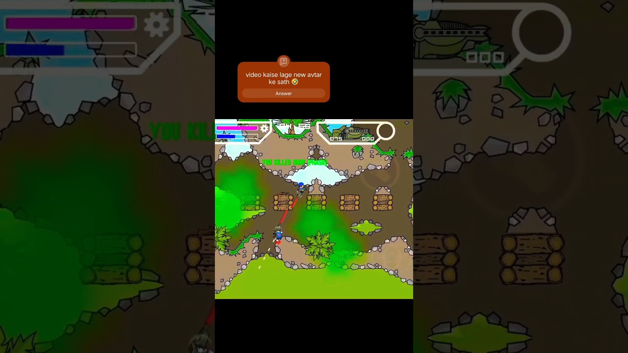 PHASH+FLAMETHROWER BEST GUN 🔫 | IN MINI MILITIA CLASSIC SHORT GAMEPLAY | 