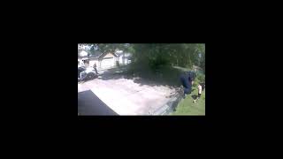 Man On Bike Crashes Into Fence Running From Police
