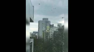 3 UFOs Flying Right Next To Helicopter Over City Center Amazing Footage @ufonews1 #ufos #ufoscoop
