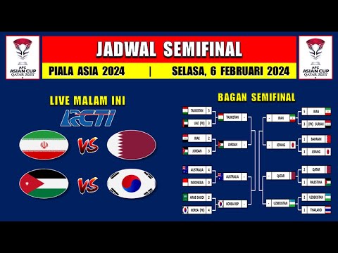 Jadwal Semifinal Piala Asia 2024 Hari Ini ~ JORDAN vs KOREA ~ IRAN vs QATAR Live RCTI