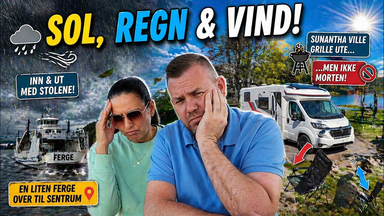 Perfekt start på bobilhelgen… så kom vinden!