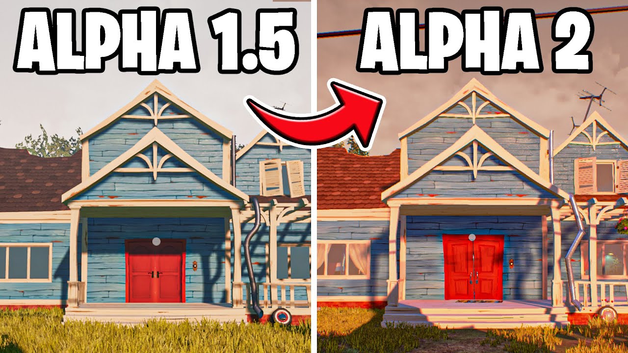 Hello Neighbor Alpha 1.5 VS Alpha 2!