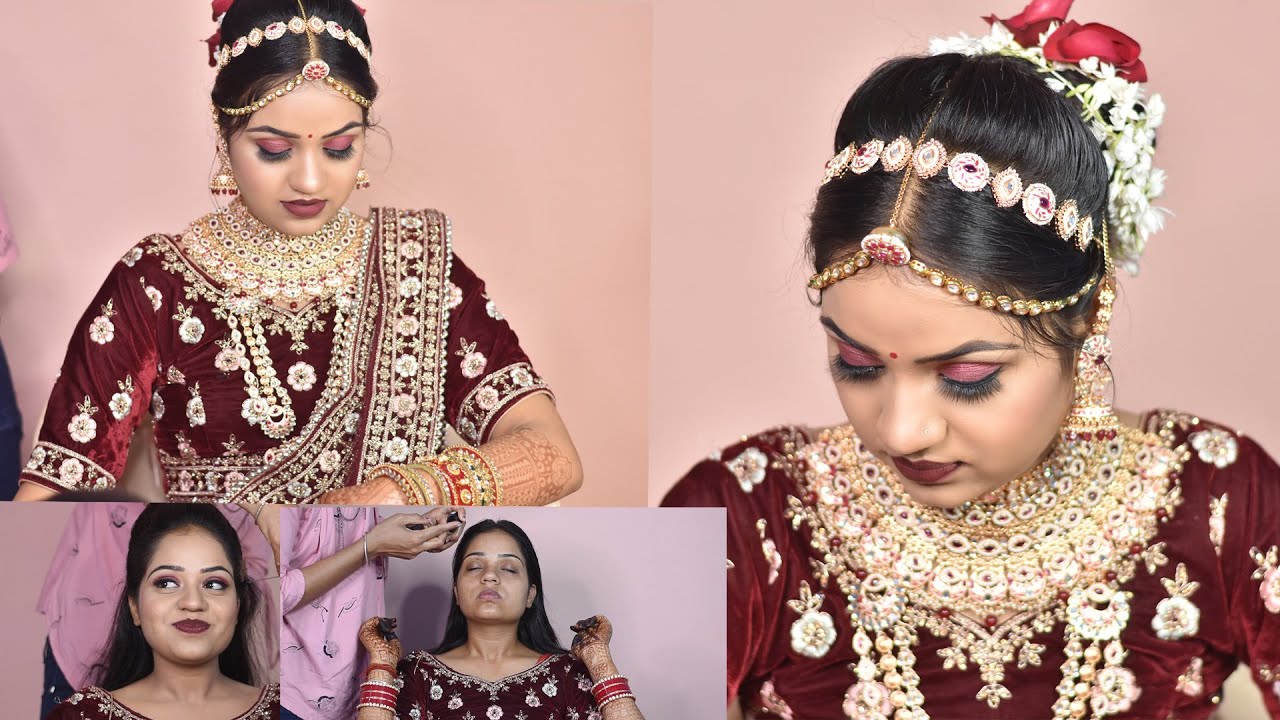 Rajasthani Bridal makeup step by step | Natural wedding makeup tutorial | Wedding hairstyles | Manu