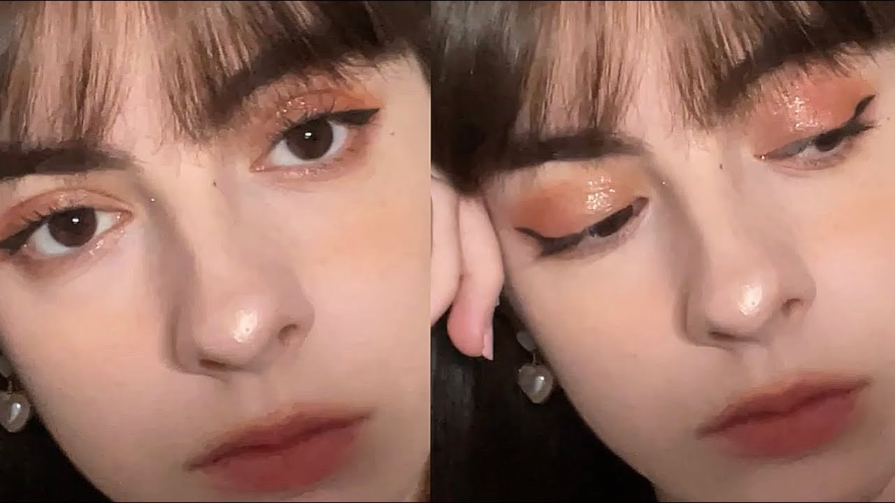 🎃Pumpkin makeup🎃| Warm tone shiny fall makeup