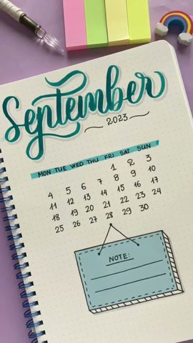 September 2023 Calendar | Bullet journal | Plan with me #nhuandaocalligraphy #shorts