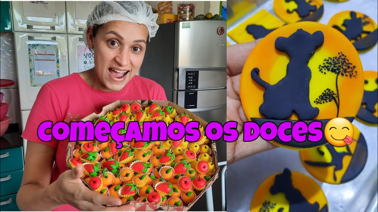 FIZ PASTA DE LEITE PRA FAZER FRUTINHAS E COMECEI OS PERSONALIZADOS REI LEÃO