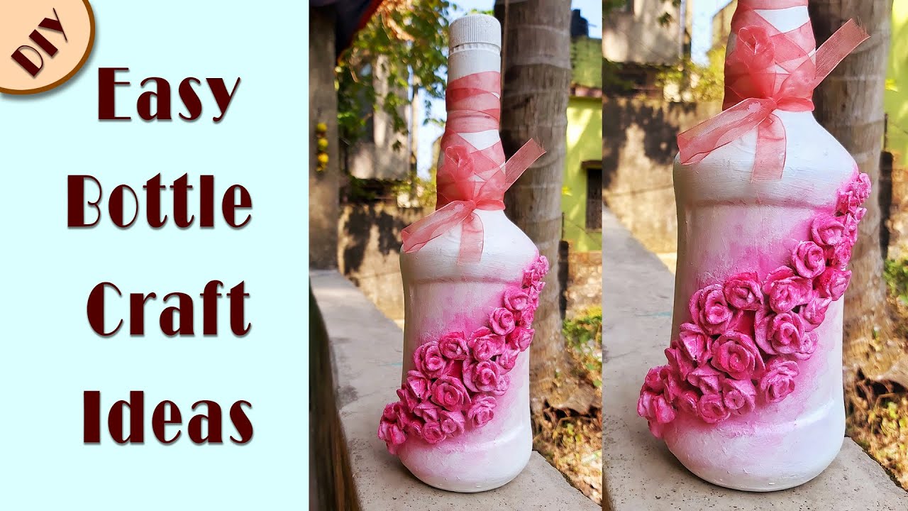 Easy Bottle Craft Ideas | Best Out Of Waste | DIY Glass Bottle Painting ...