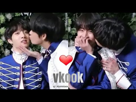 V and Jungkook kiss eachother on cheek!😙 (Taekook/Vkook) - YouTube