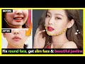 Korean girls tips!! Get Slim face & beautiful jawline, Fix round face, large jaw, double chin