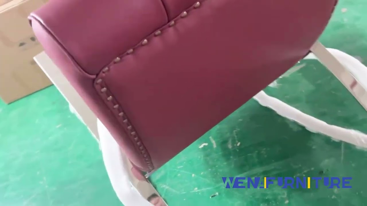 Medieval Style Classical Stainless Steel Leather Rocking Chair