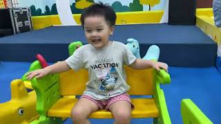 kids at indoor playground play center with toys for kids