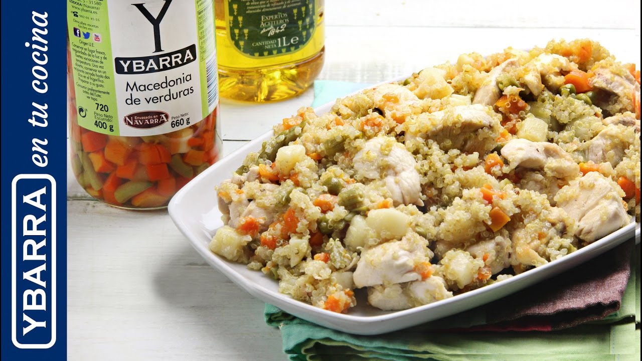 Quinoa con pollo y verduras Ybarra - Recetas saludables - YouTube