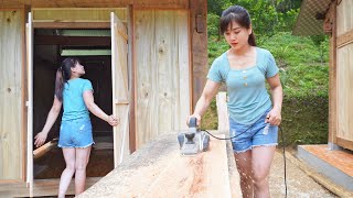 Building Wooden Walls For Kitchen, Make Door And Window, BUILD LOG CABIN - My Bushcraft / Nhất