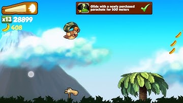 Banana Kong Glide with a newly purchased parachute for 500 meters (In One Run)