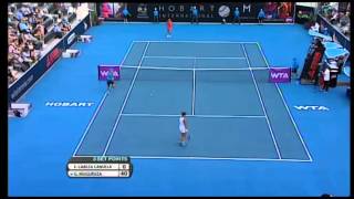 Estrella Cabeza Candella V Garbine Muguruza Hobart International Tennis 2014 - Match Highlights