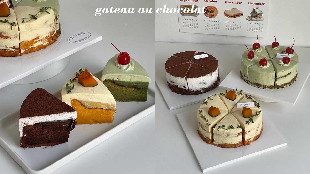 eng)미니오븐으로 쫜득 꾸덕 3종 갸또 쇼콜라 만들기 Gateau au chocolat