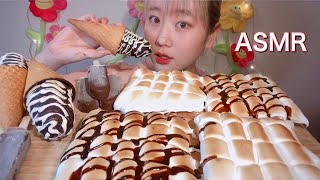 : ASMR   S'more Toast Chocolate Ice Cream   //Mukbang/Eating Sounds