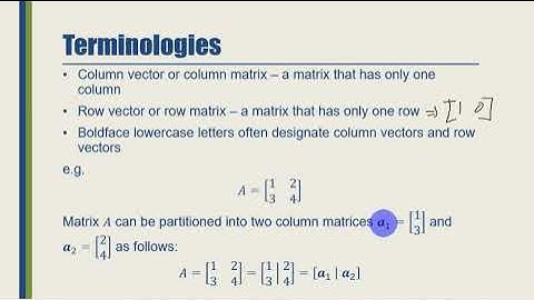 Operations on Matrices: Basic Terms and the Equality of Matrices
