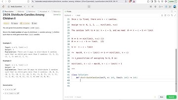 leetcode 2929 Distribute Candies Among Children II