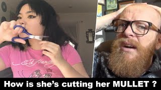 You can NOT believe how she is cutting her Mullet - Hairdresser reacts on Hair Fails #hair #beauty