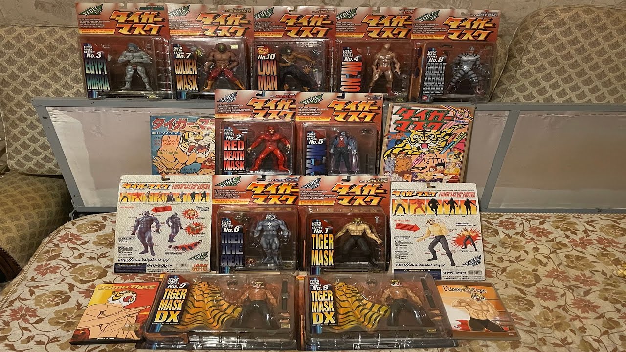 Grossa Tigre, Tigre Nera e Re Tigre Kaiyodo Xebec Toys - Tiger Mask - Uomo Tigre