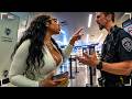 Airport Chaos: Aggressive Woman Refuses to Cooperate