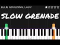 Ellie Goulding ft. Lauv - Slow Grenade | EASY Piano Tutorial