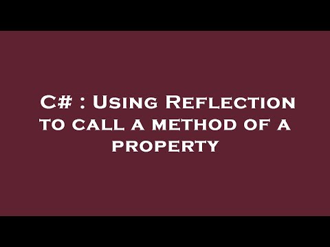 C# : Using Reflection to call a method of a property