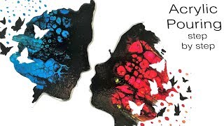 acrylic valentine abstract pouring painting swipe easy paintings tutorials fluid technique tutorial