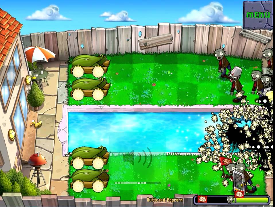 Plants VS Zombies minigames Buttered Popcorn YouTube