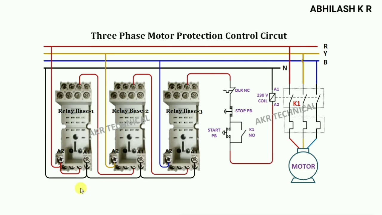 Phase Failure Relay Circuit | Motor Protection Relay - YouTube