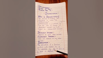 Class 2nd year,Chapter No 2, Differentiation,Derivative ,dependent Variable,Independent Variable.