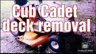 How To  Remove a Cub Cadet  LT1050  mower deck