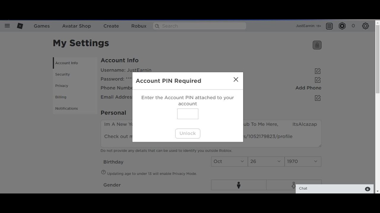 New 2020 How To Reset Your Account Pin In Roblox Youtube - enter the account pin attached to your account roblox