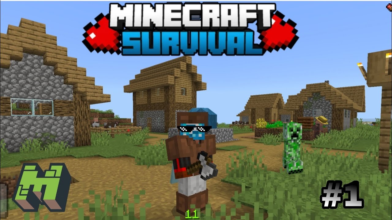Minecraft survival ep 1. I got the village in minecraft. #minecraft # ...